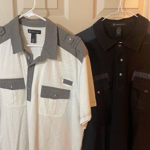 2 INC Short Sleeve Tee-Shirts Gray & White & Black & Gray Gently Used